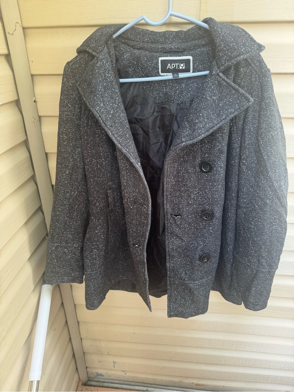 Apt. 9 Women's Charcoal Speckled Pea Coat